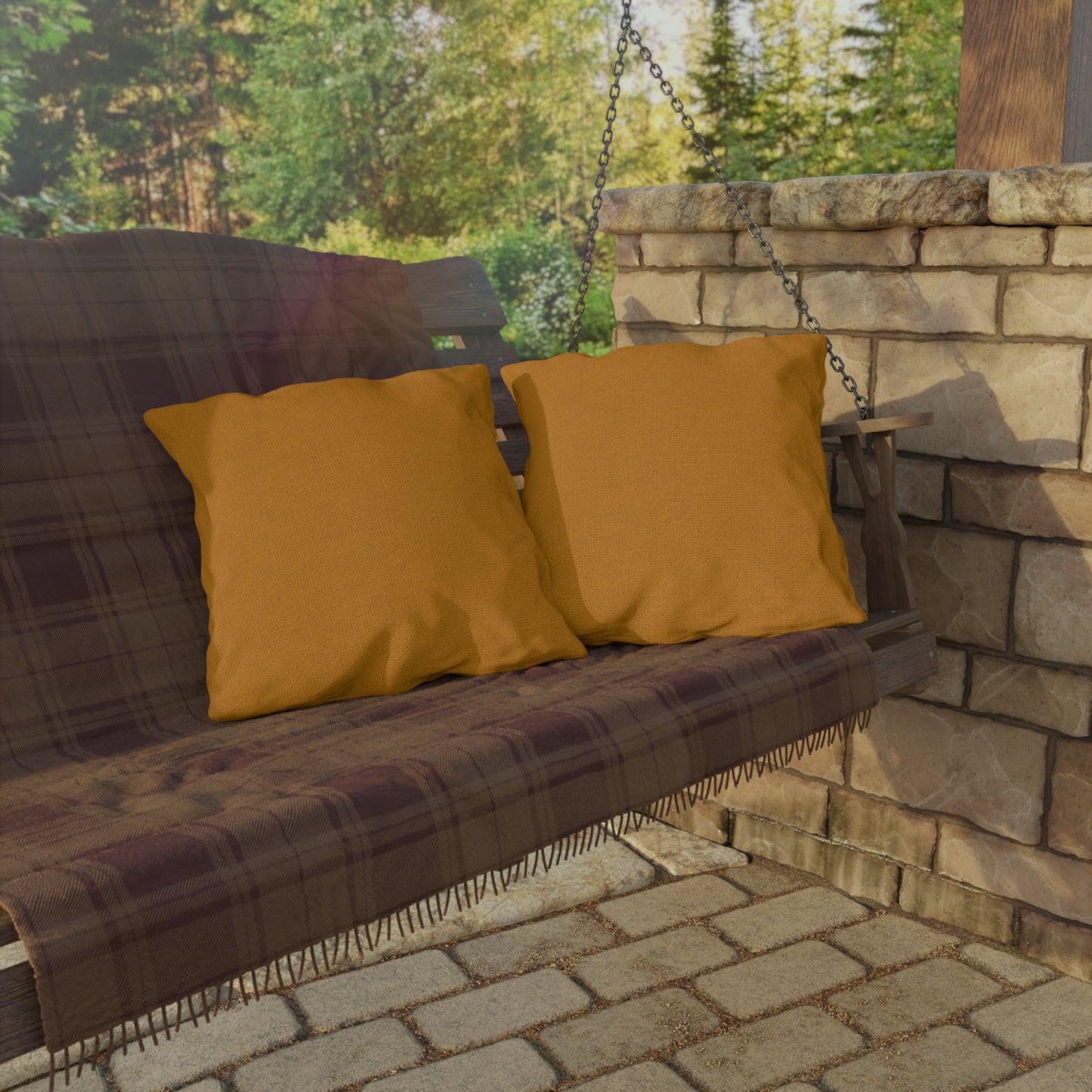 Solid Outdoor Throw Pillow — Weather-Resistant Patio Accent