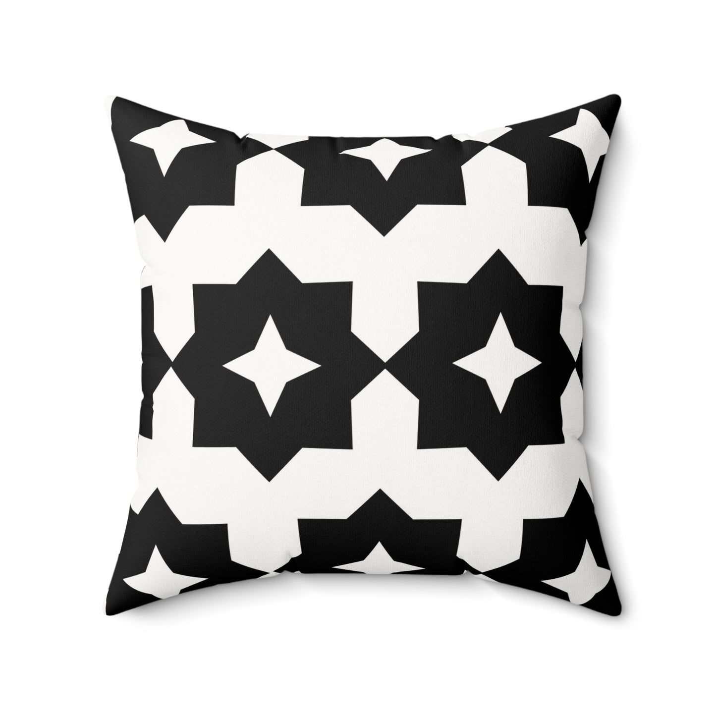 Black & White Geometric Faux Suede Square Pillow