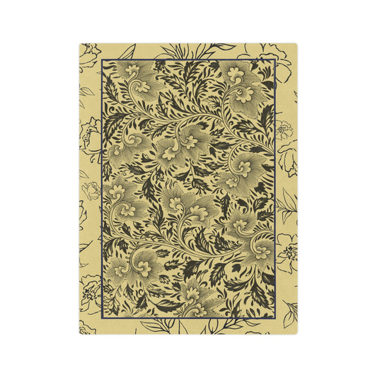 Floral Velveteen Microfiber Blanket — Vintage Botanical Throw