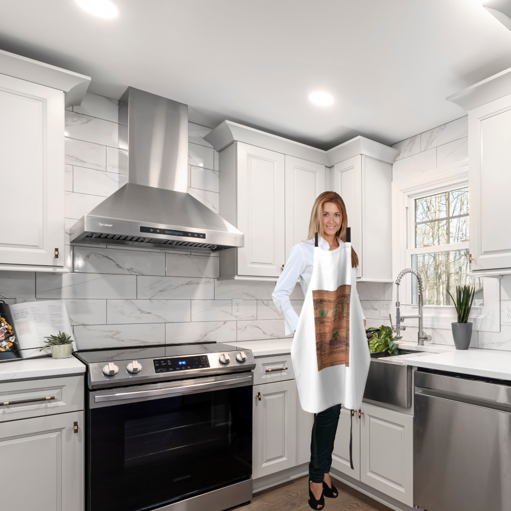 shown on a woman standing in a kitchen