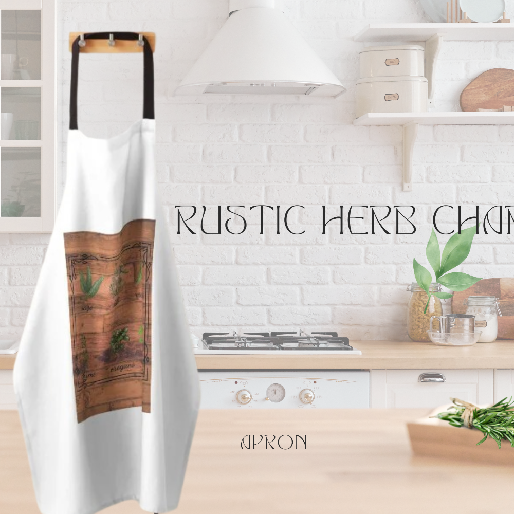 shown hanging ina white kitchen with fresh  herbs