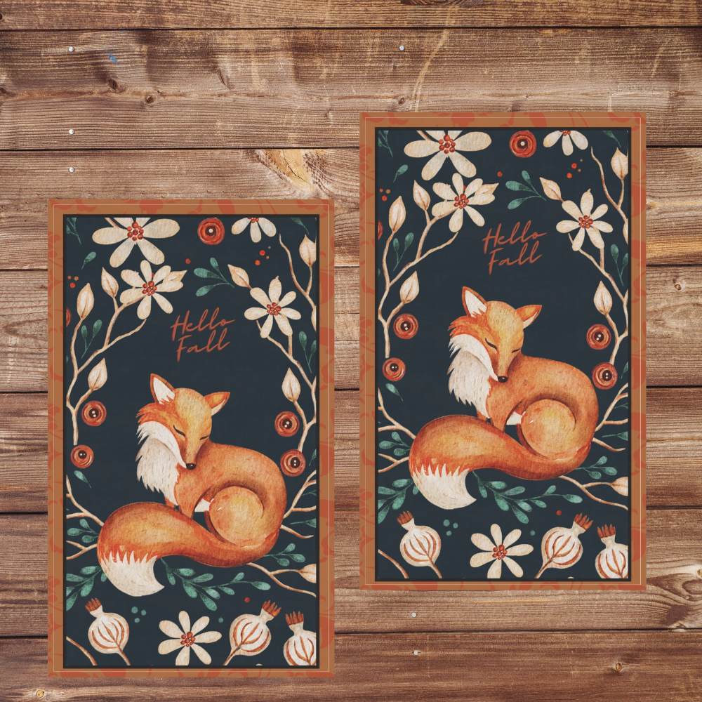 set of two shown on a dark wood background