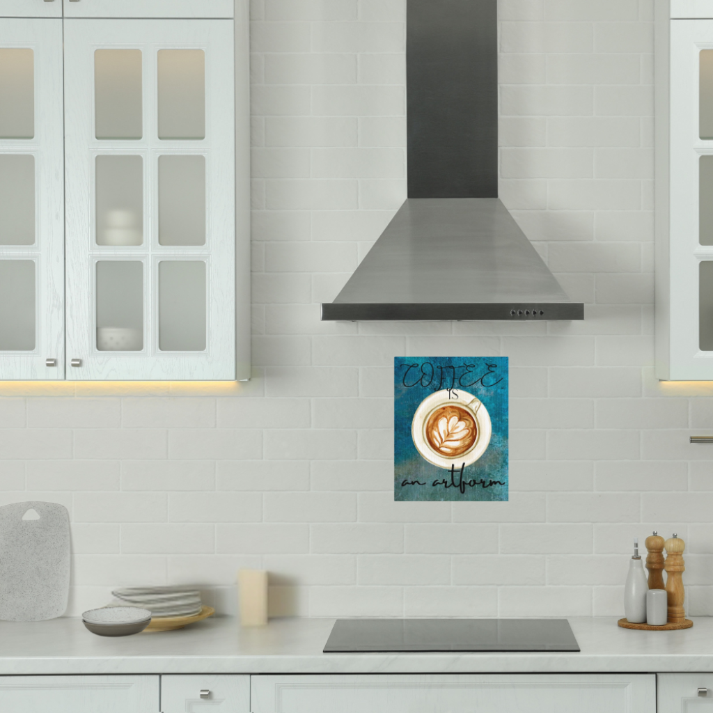 Coffee lovers art Canvas shown in