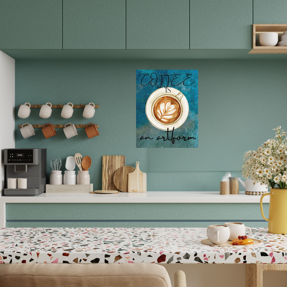 shown in a contemporary green kitchen
