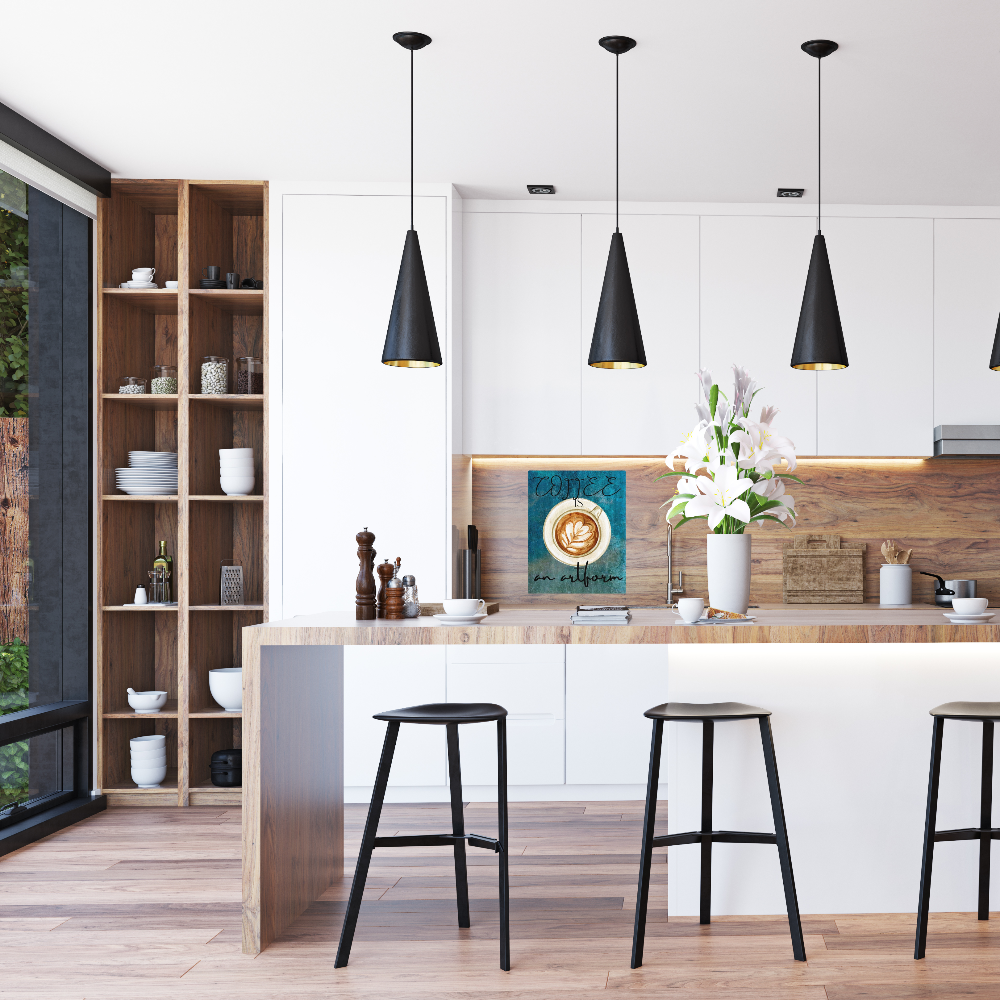 shown in a rustic modern kitchen