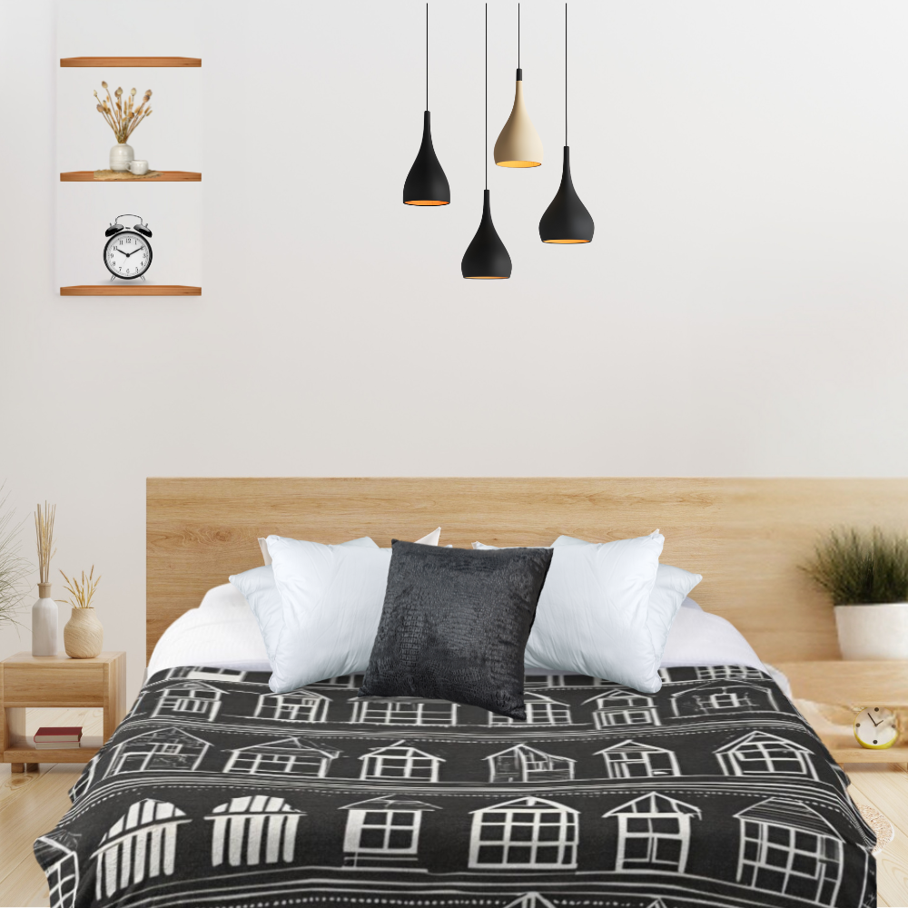Home Sweet Home Comforter shown in a well decorated bedroom