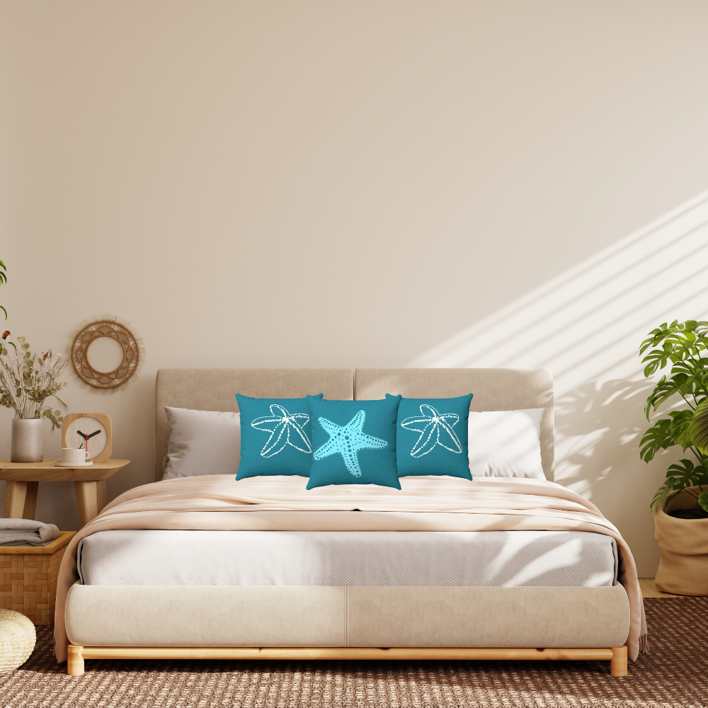 shown on a bed