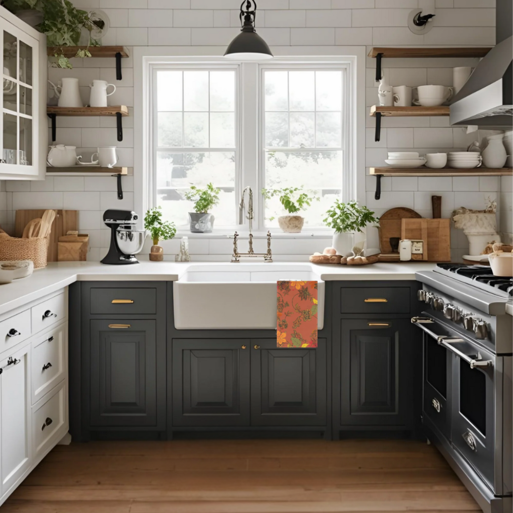 shown in a modern farmhouse style kitchen