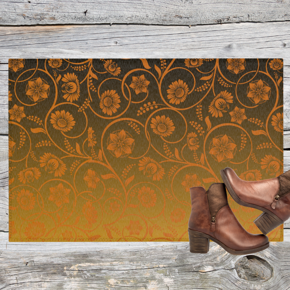 Shown on a rustic wood floor with a pair of boots