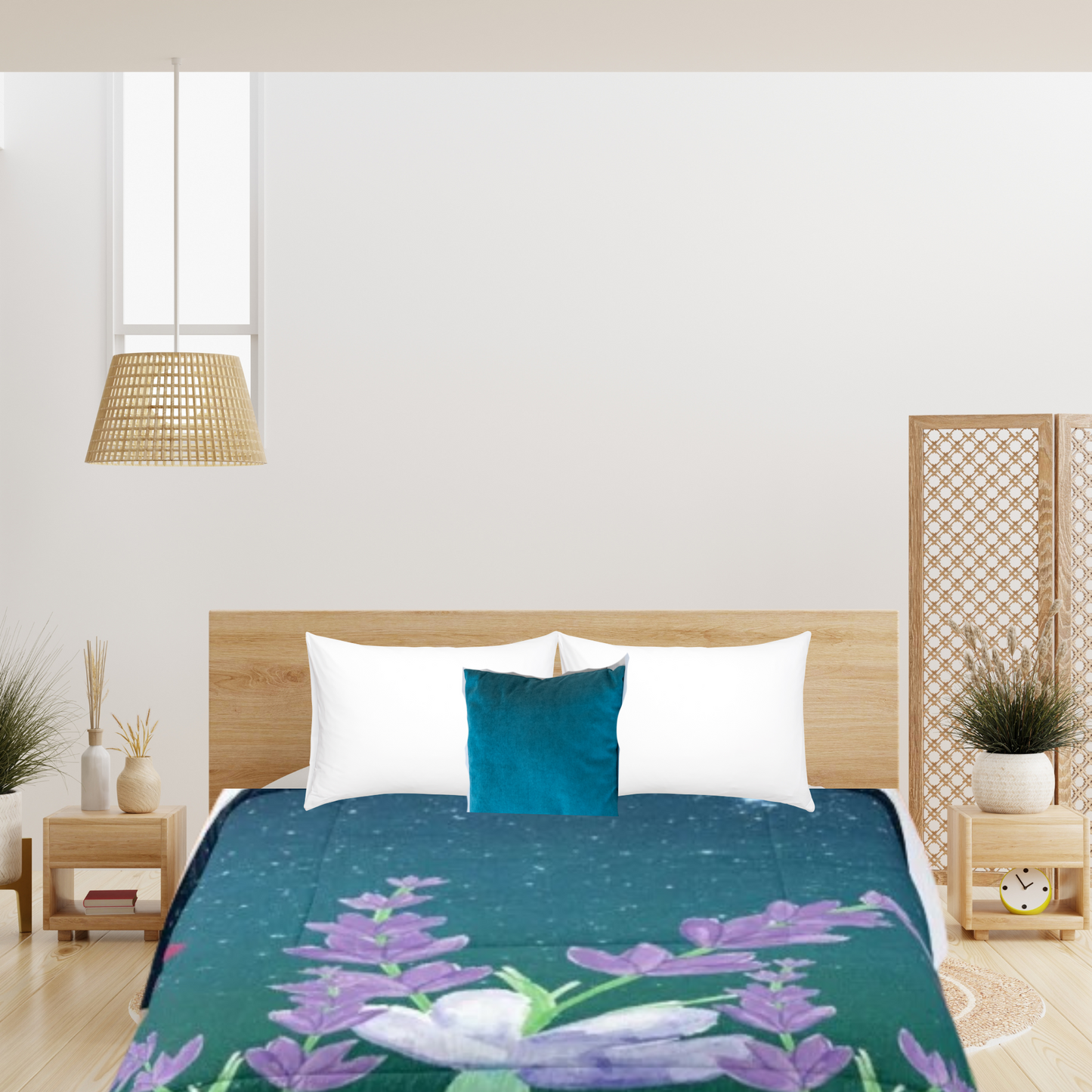 Shown in a well designed bedroom