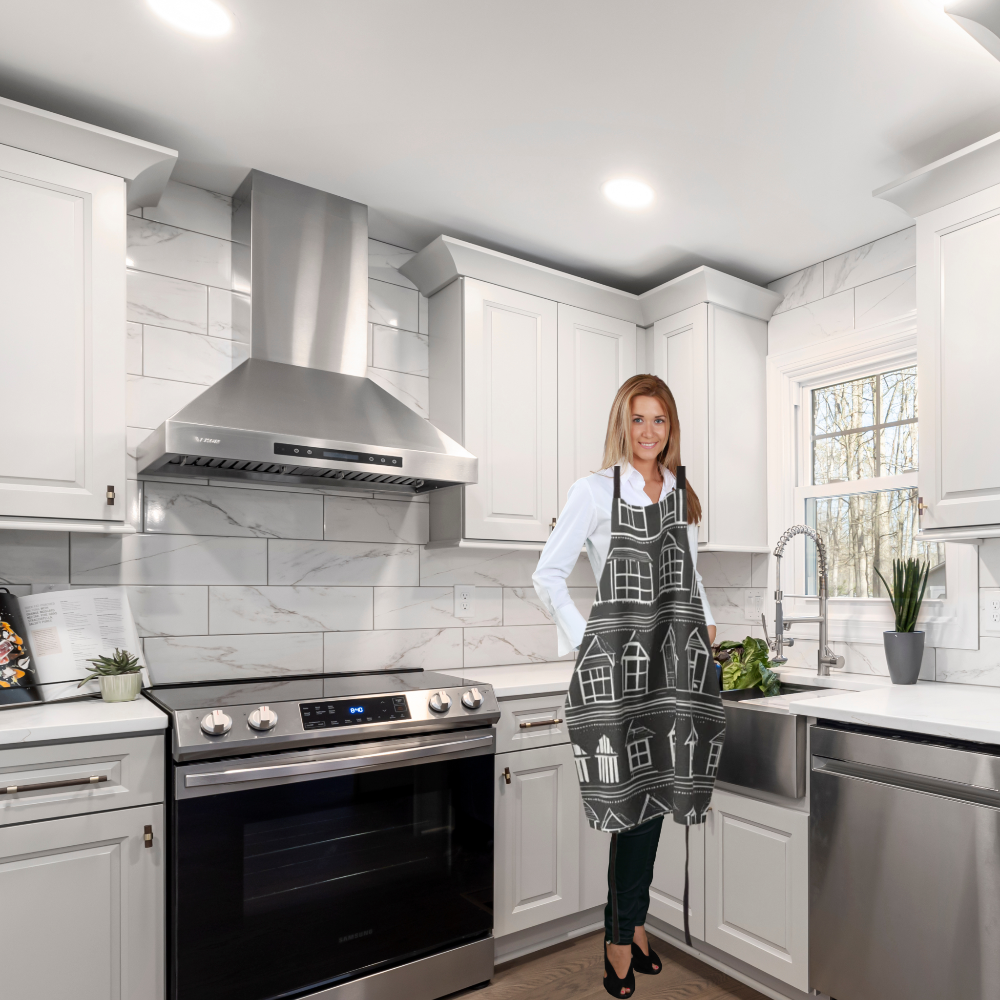 Apron-Home Sweet Home  Black and White Modern Farmhouse Graphic Print