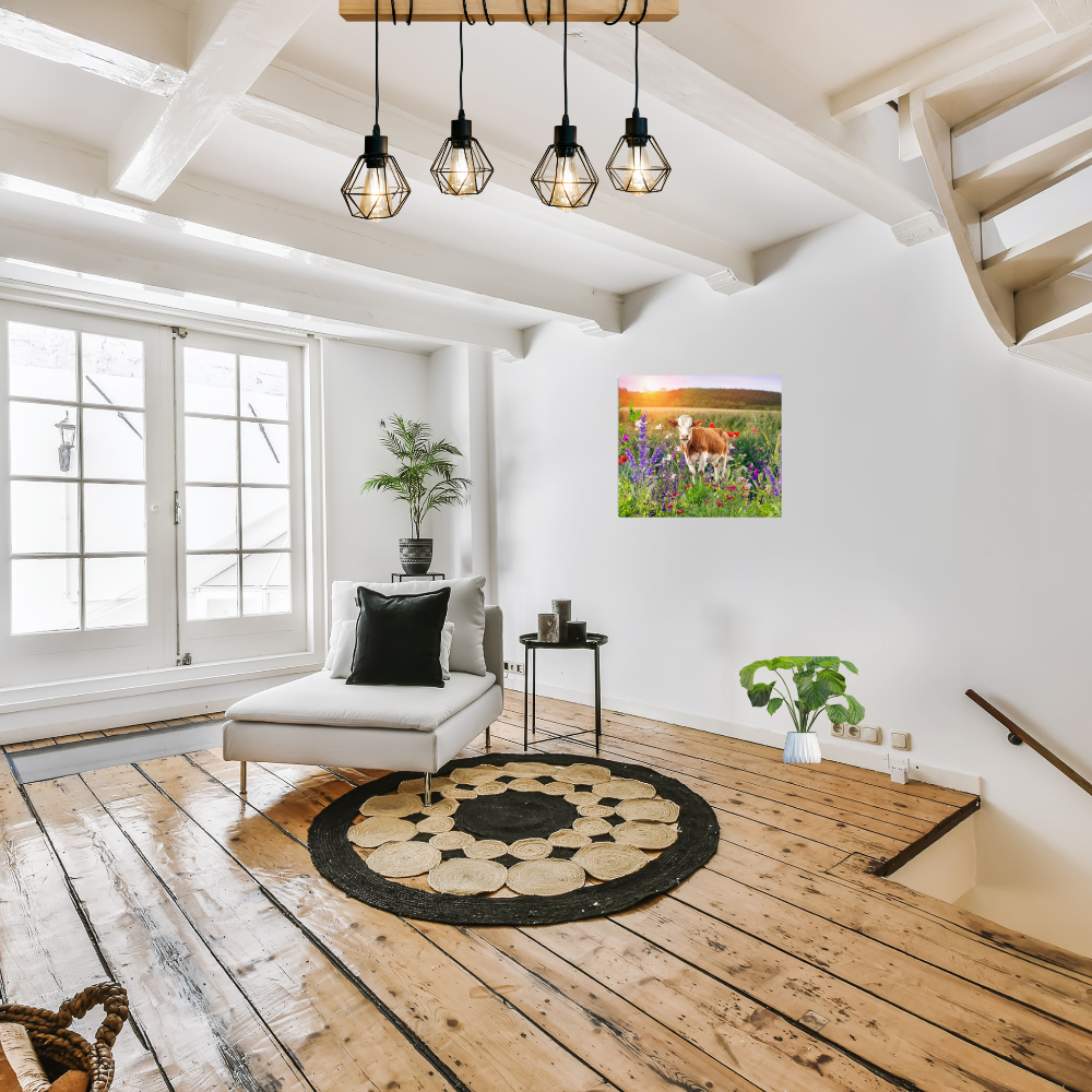 shown in a modern farmhouse style living room