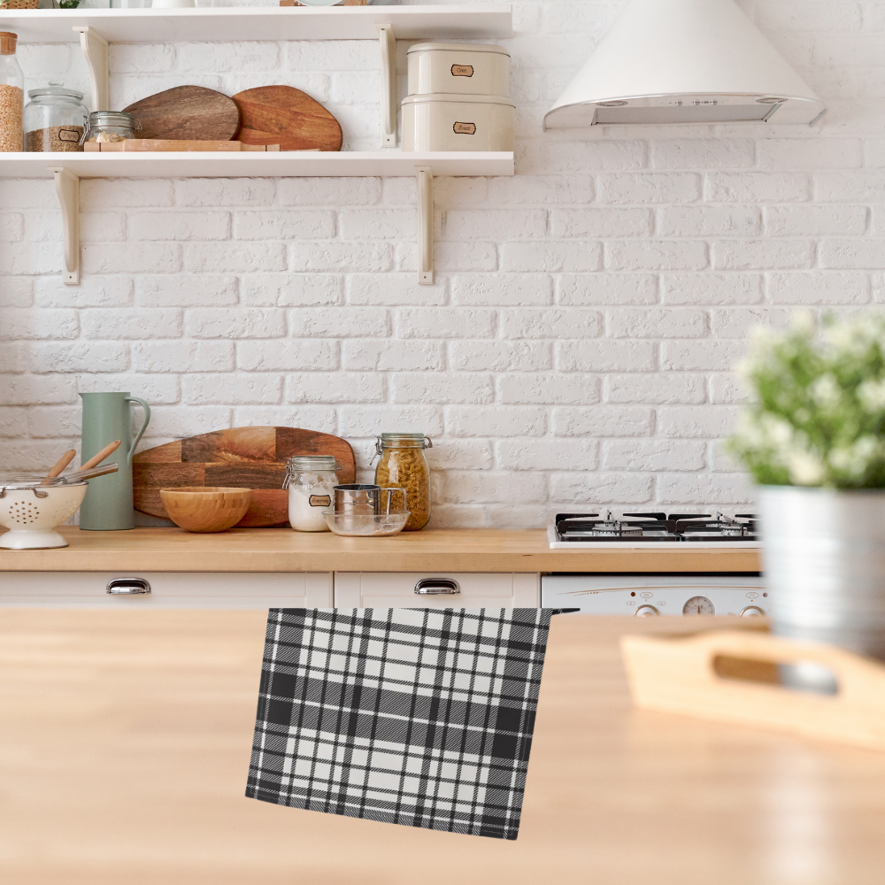 Shown in a farmhouse style kitchen on a wood countertop