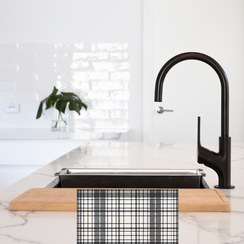 Shown in a modern minimalist kitchen
