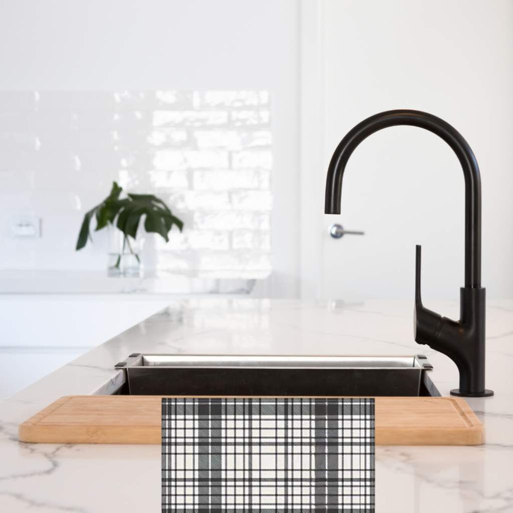 Shown in a modern minimalist kitchen