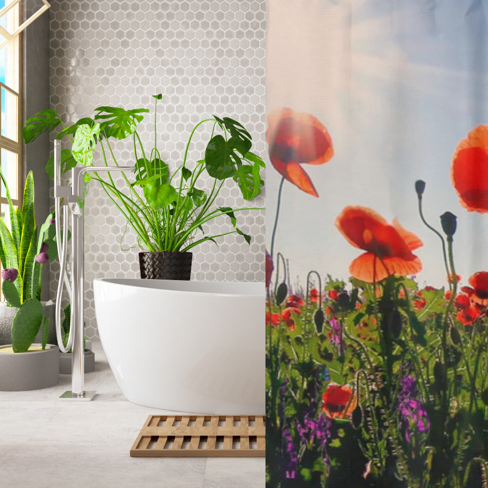 shown in a bright modern industrial looking bathroom