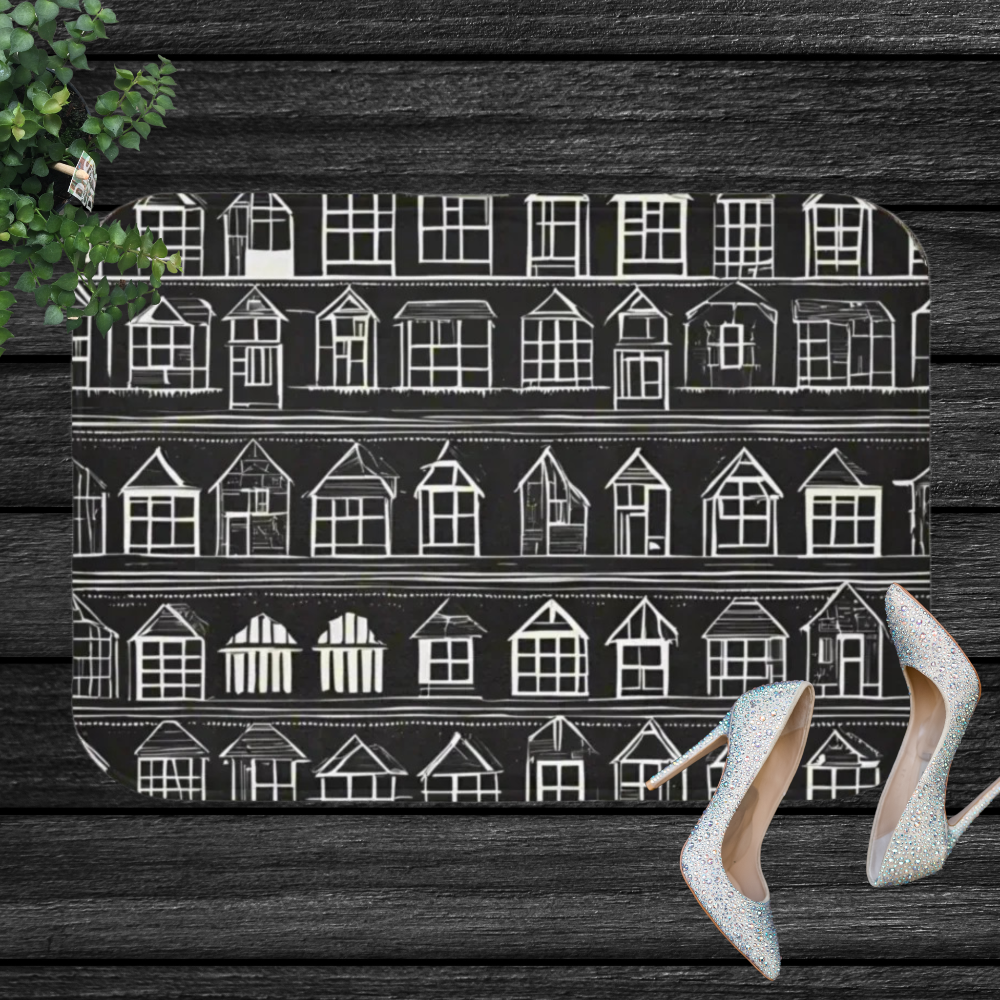 detailed view of our home sweet home rug