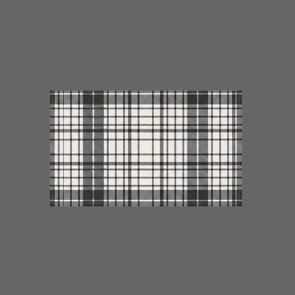 Detail of plaid pattern with black and white colors on a gray background