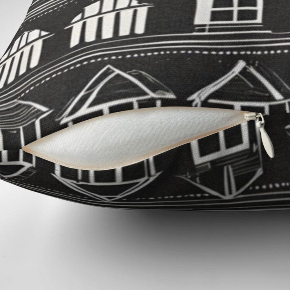 Pillow shown with zipper for easy fabric care