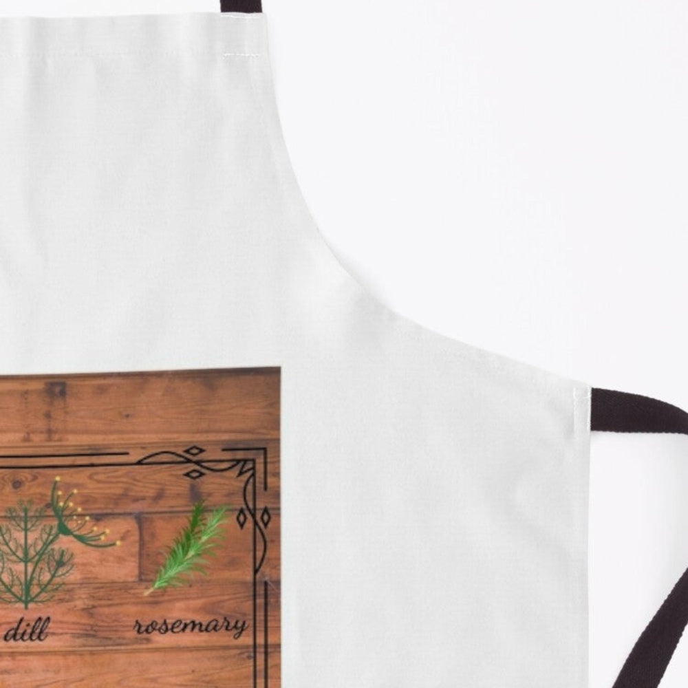 detail of herb chart apron