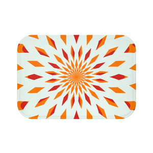 Kitchen Rug - Colorful Orange Starburst Kitchen Rug