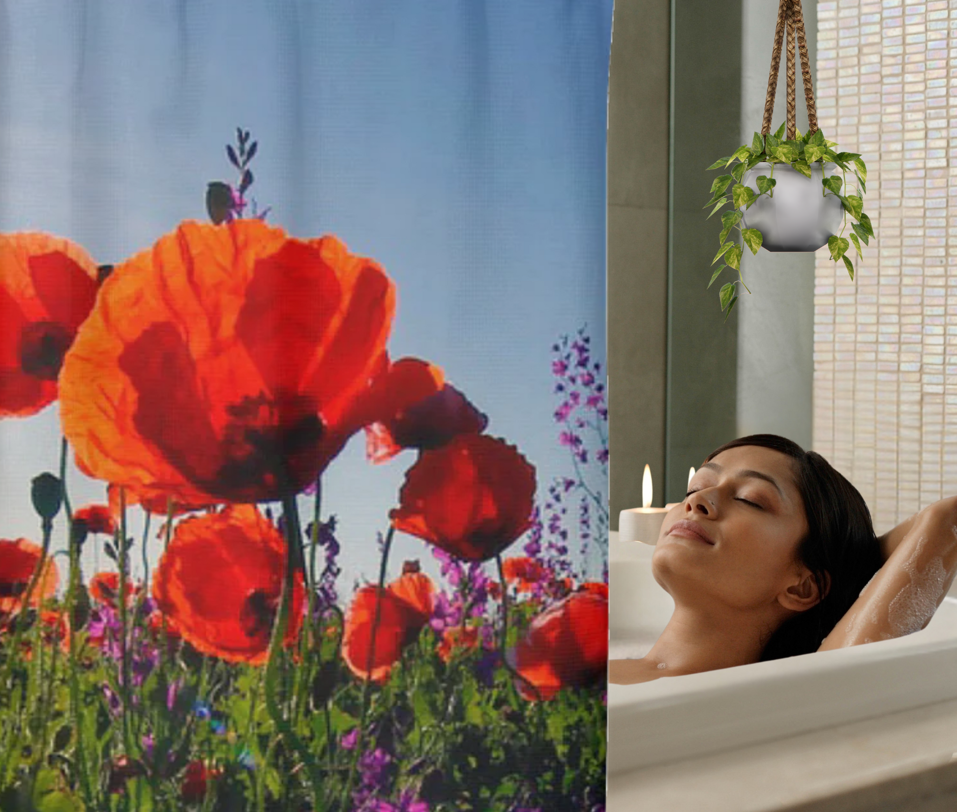 Shower Curtain-Wild Poppys
