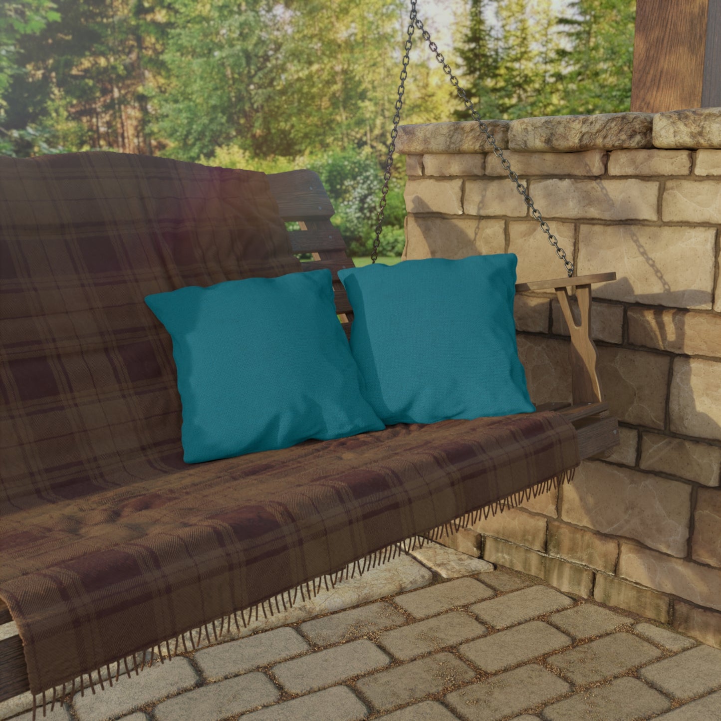 Outdoor Pillow - Solid Teal Weather-Resistant Patio Cushion