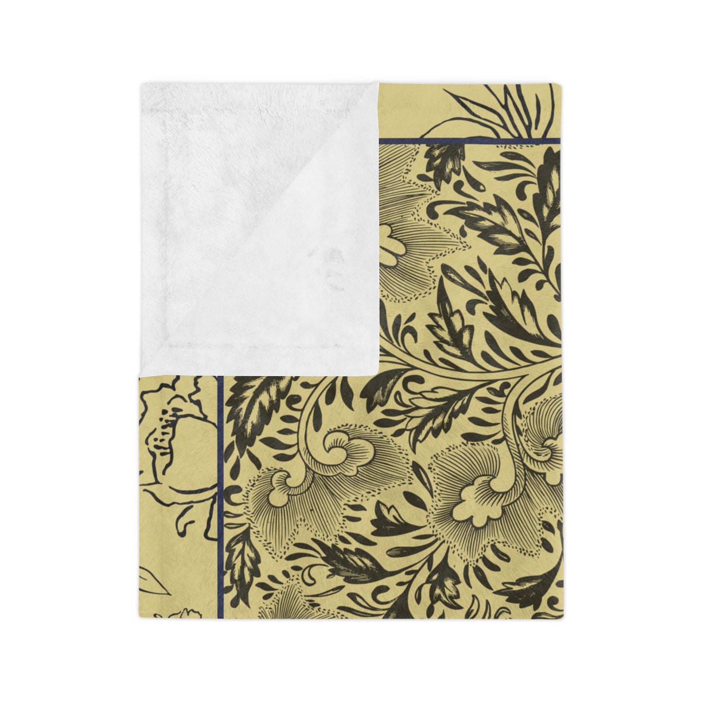 Floral Velveteen Microfiber Blanket — Vintage Botanical Throw