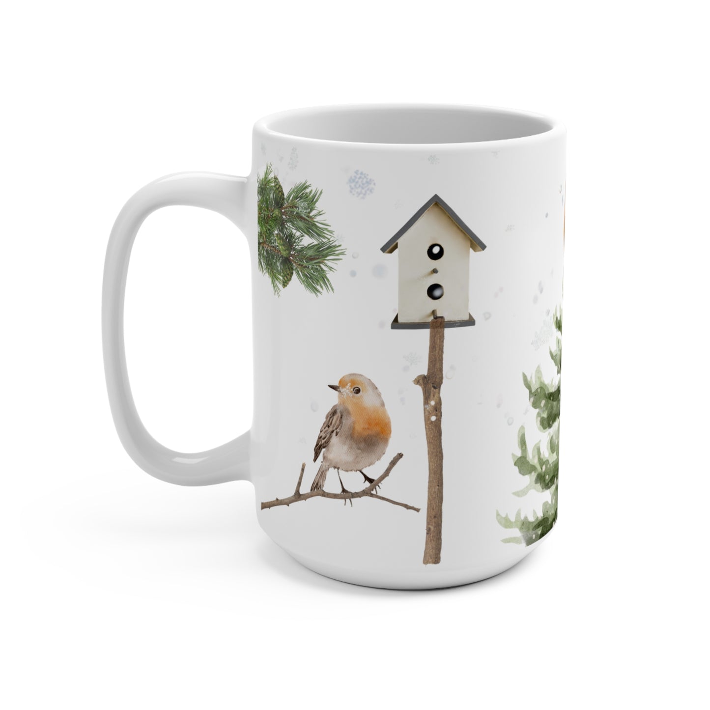 Cozytime Winter Robin 15oz Ceramic Mug for Tea or Coffee- Part of the Cozy Winter Series