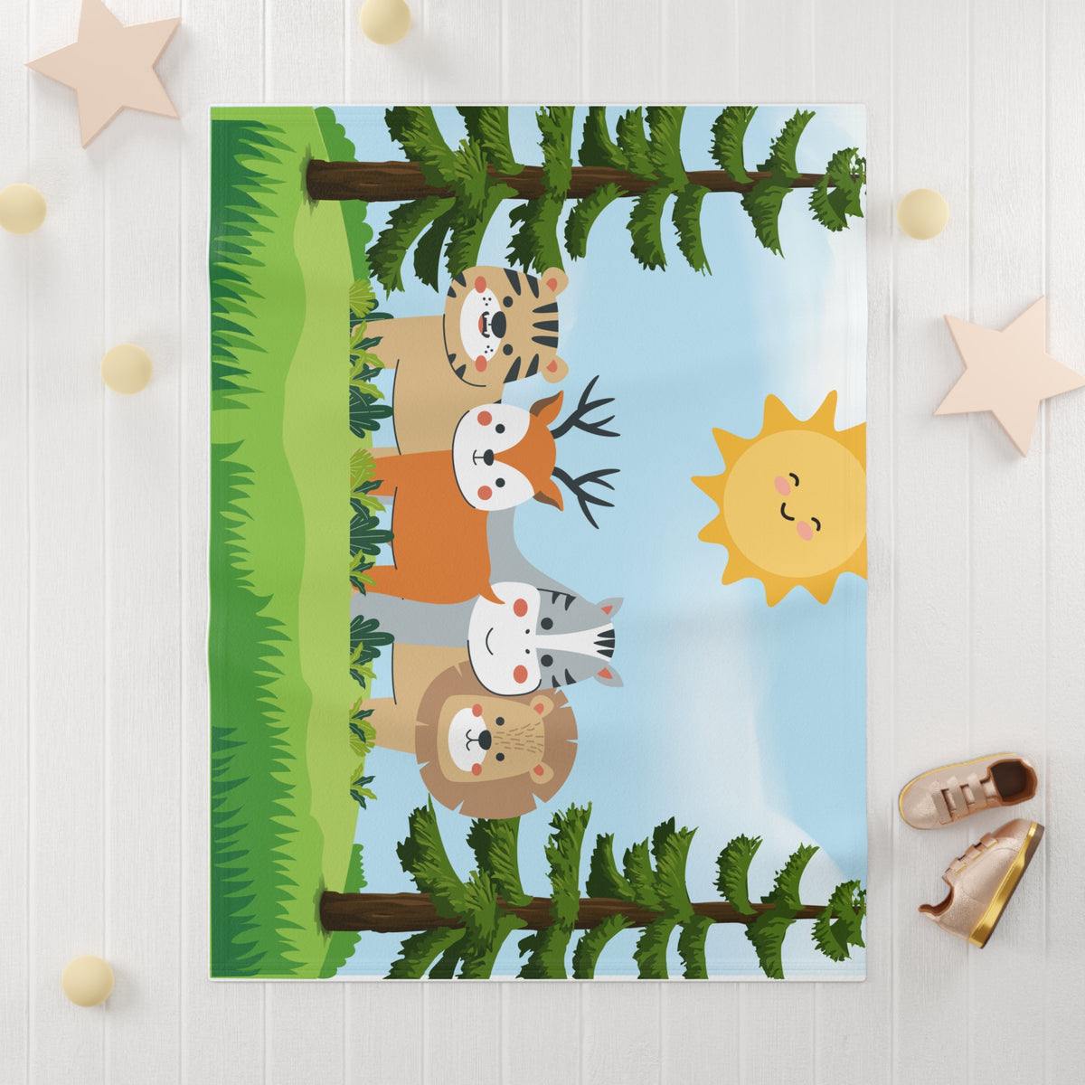 Woodland Baby Blanket – Forest Animals Soft Fleece Nursery Decor