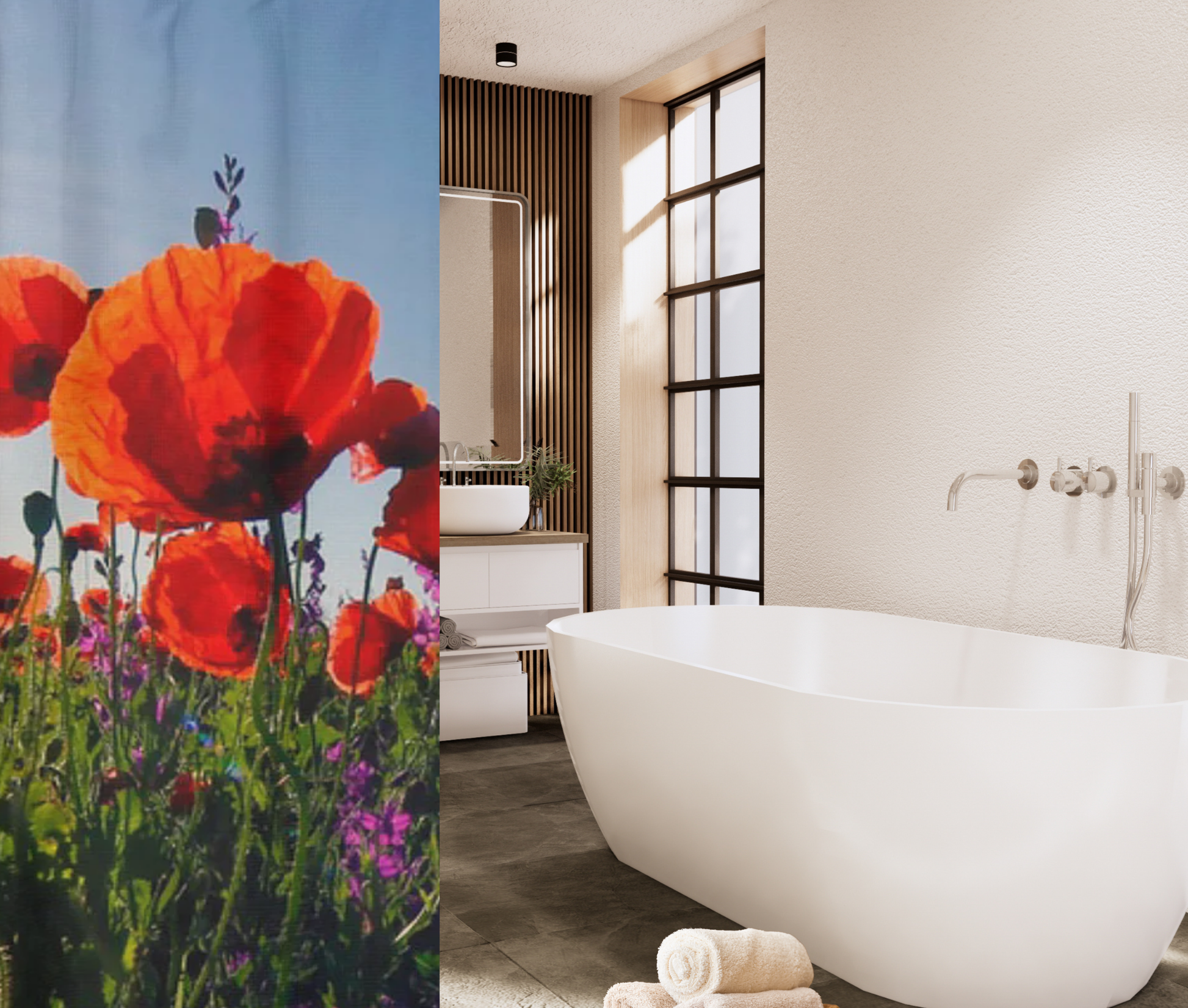 Shower Curtain-Wild Poppys