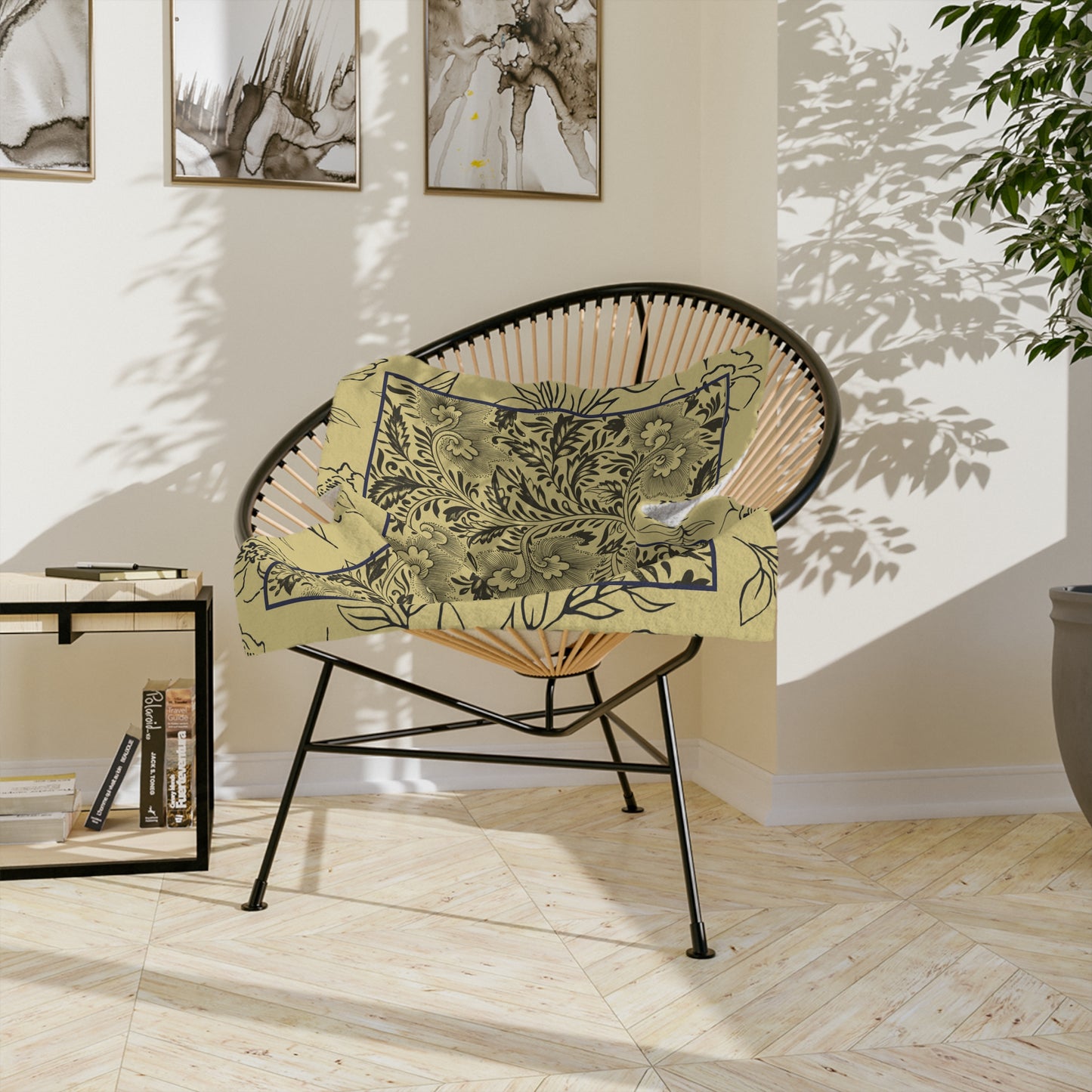 Floral Velveteen Microfiber Blanket — Vintage Botanical Throw