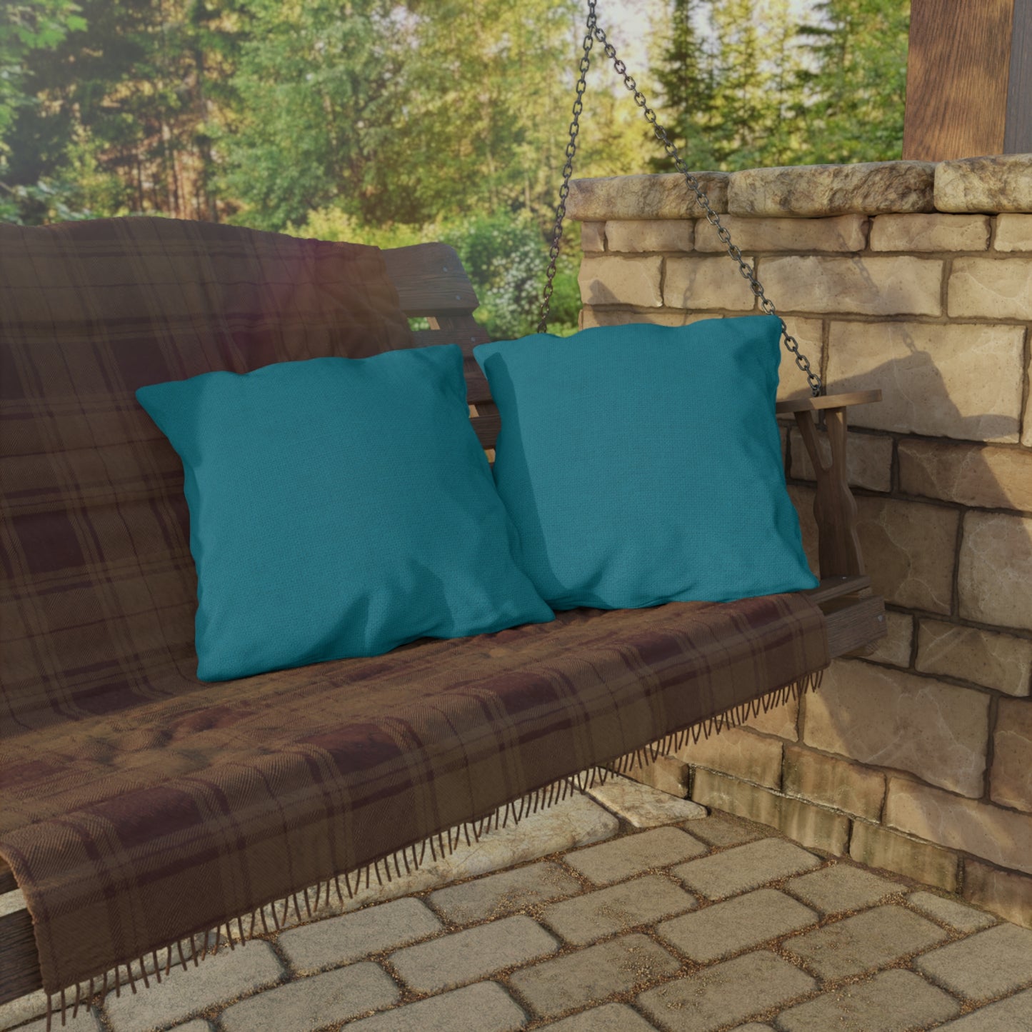 Outdoor Pillow - Solid Teal Weather-Resistant Patio Cushion