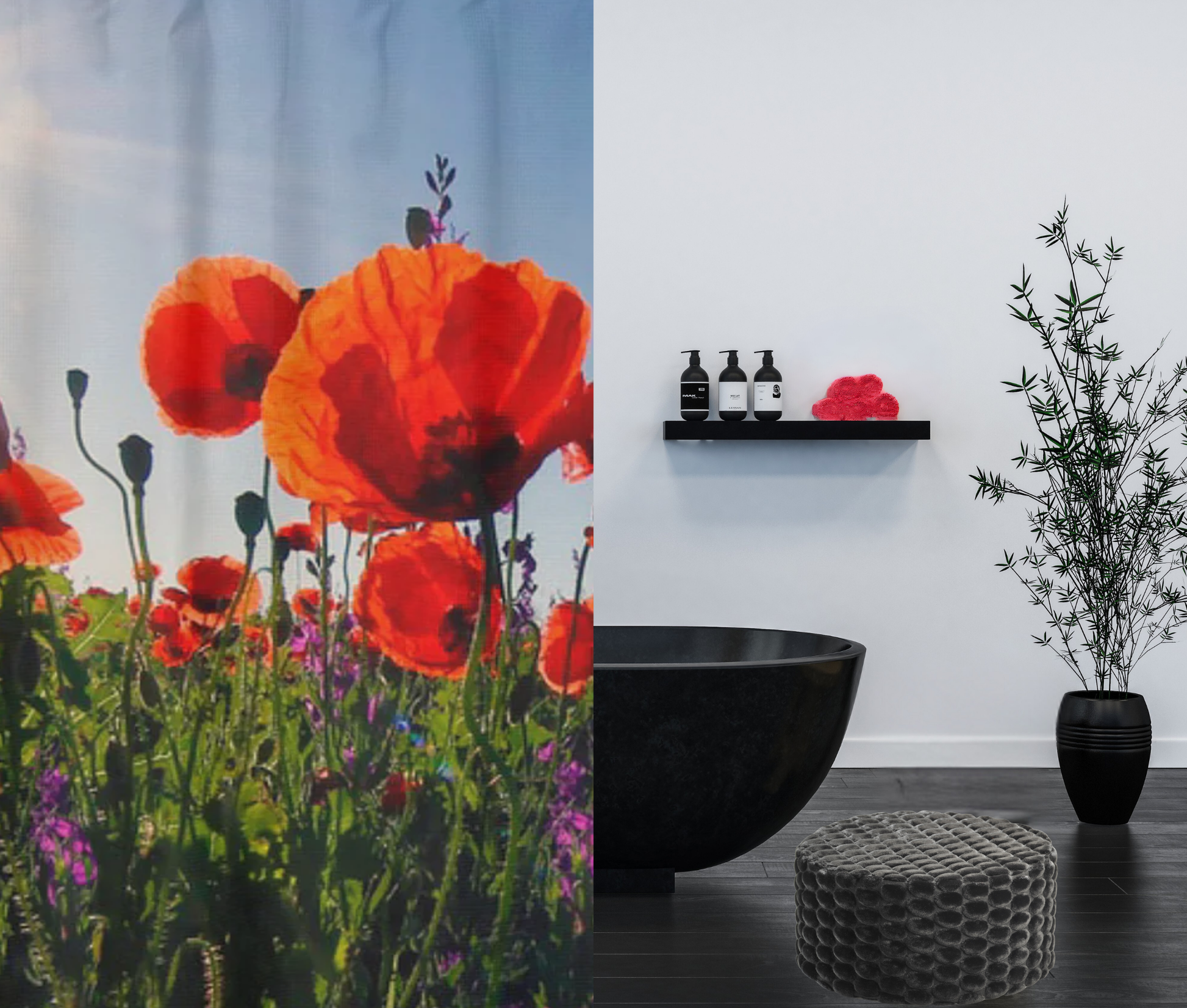 Shower Curtain-Wild Poppys