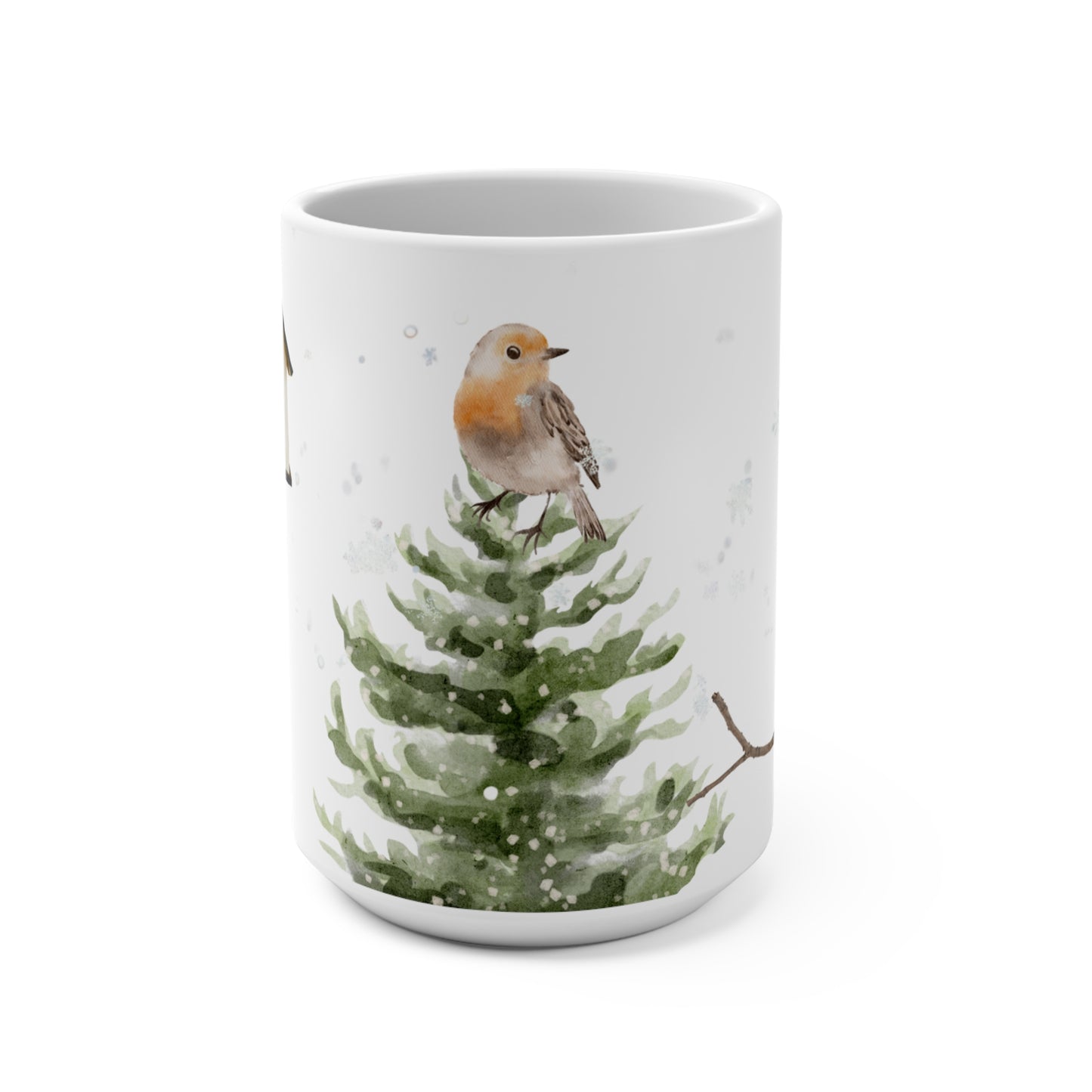 Cozytime Winter Robin 15oz Ceramic Mug for Tea or Coffee- Part of the Cozy Winter Series
