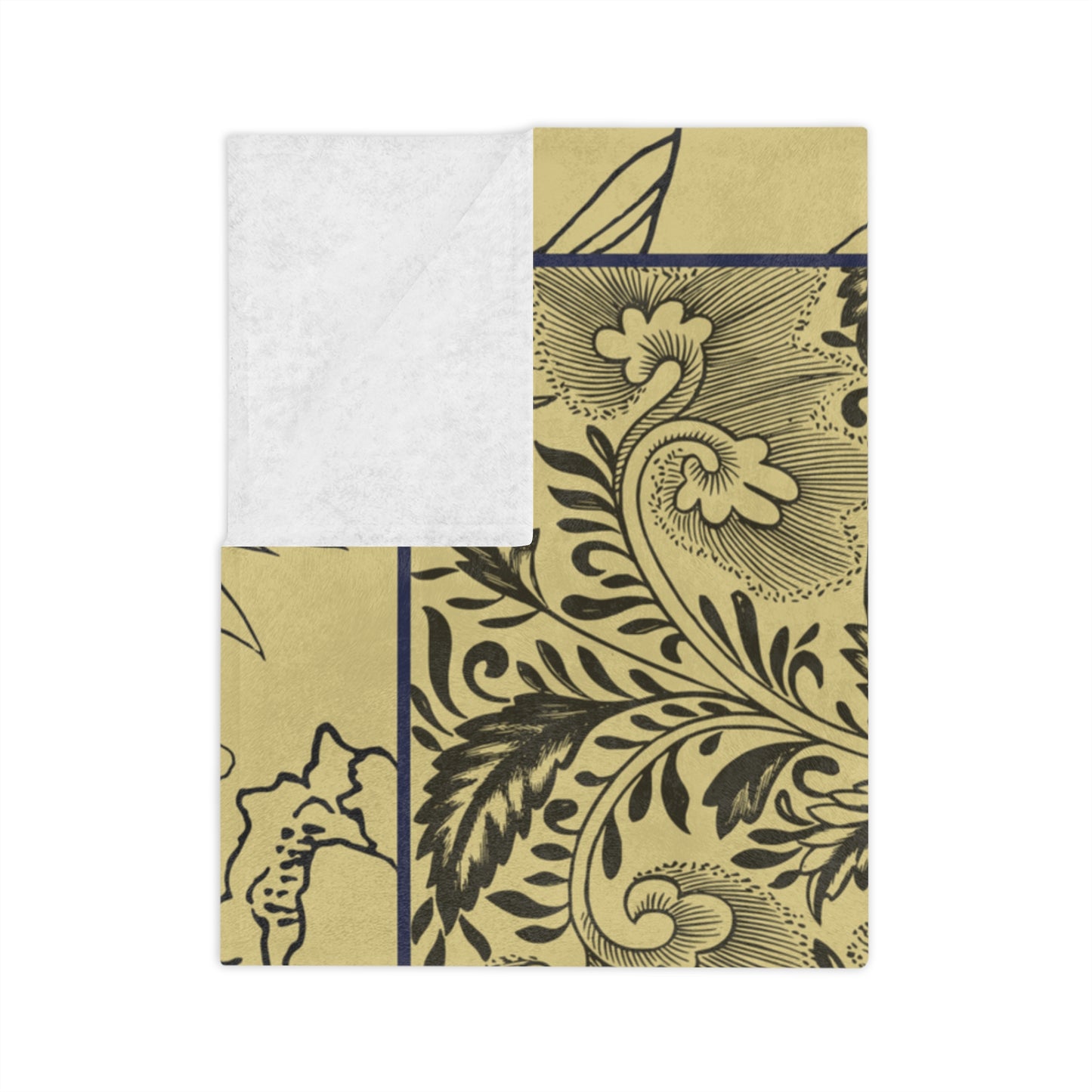 Floral Velveteen Microfiber Blanket — Vintage Botanical Throw