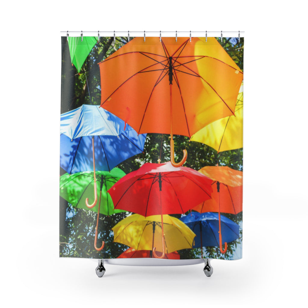 Shower Curtain-Colorful Umbrellas