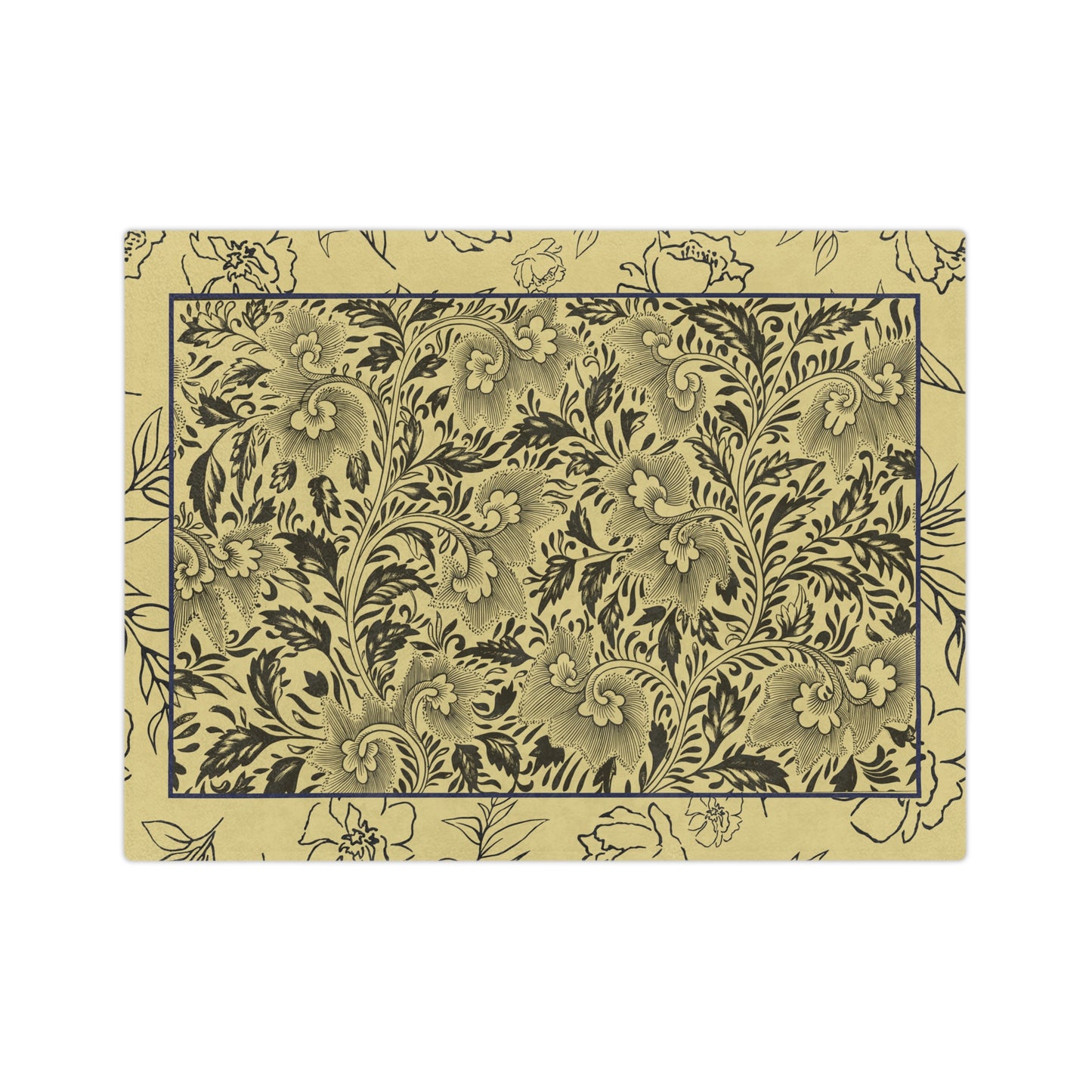 Floral Velveteen Microfiber Blanket — Vintage Botanical Throw