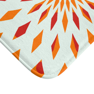 Kitchen Rug - Colorful Orange Starburst Kitchen Rug