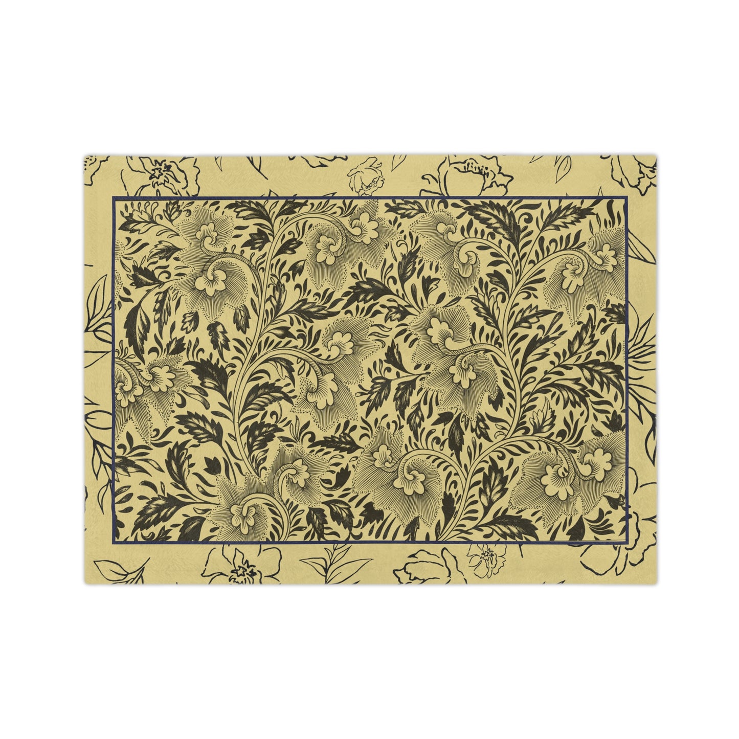 Floral Velveteen Microfiber Blanket — Vintage Botanical Throw