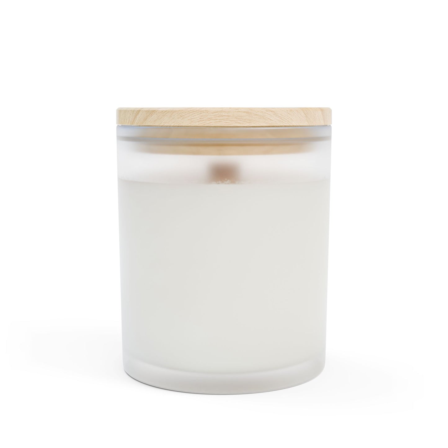 Fir Scented Frosted Glass Candle – 11oz Wooden Lid, Premium Holiday Pine Aromatherapy