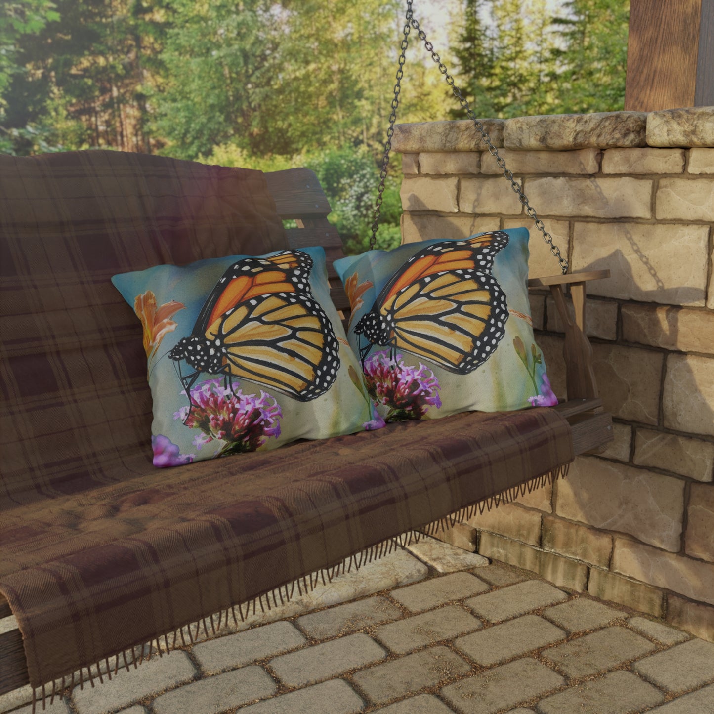 Monarch Butterfly Outdoor Pillow-Patio Decor