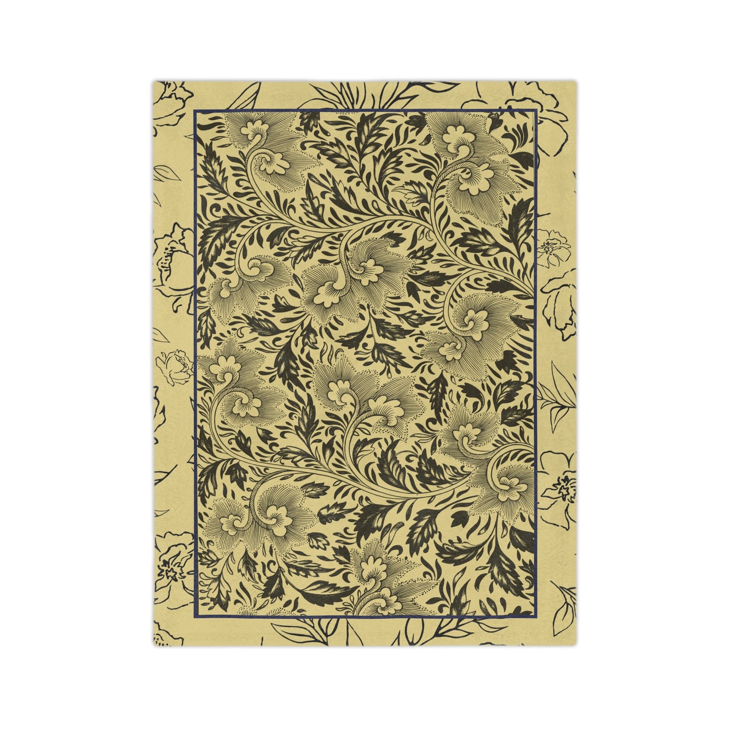 Floral Velveteen Microfiber Blanket — Vintage Botanical Throw