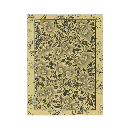 Floral Velveteen Microfiber Blanket — Vintage Botanical Throw