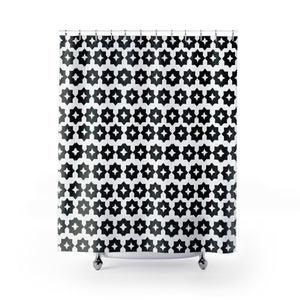 Shower Curtain-Black and White  Modern Farmhouse Graphic