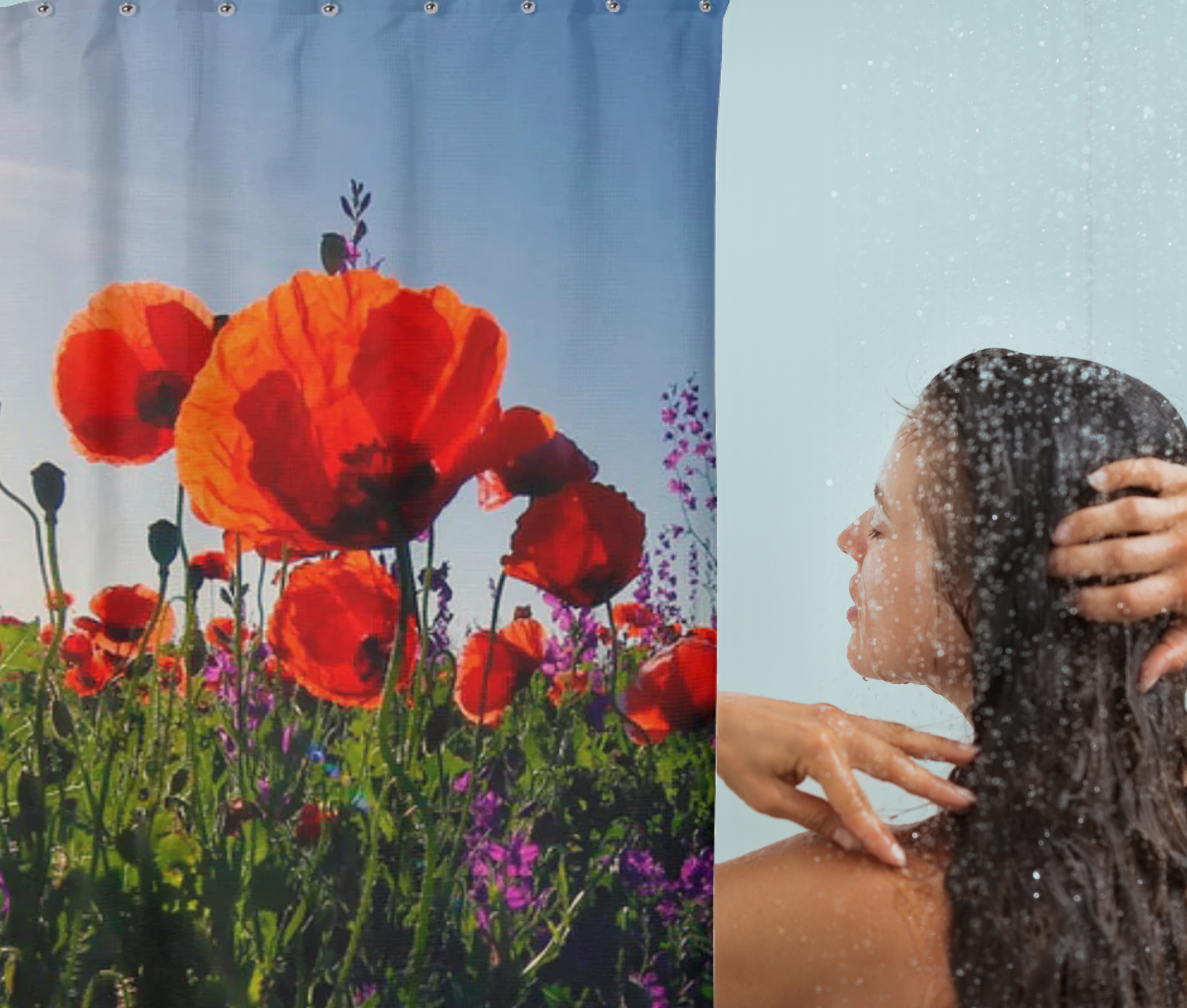 Shower Curtain-Wild Poppys