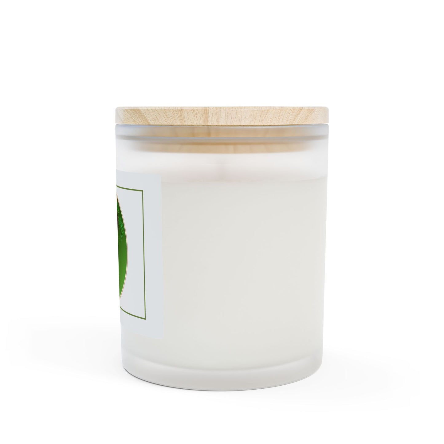 Fir Scented Frosted Glass Candle – 11oz Wooden Lid, Premium Holiday Pine Aromatherapy