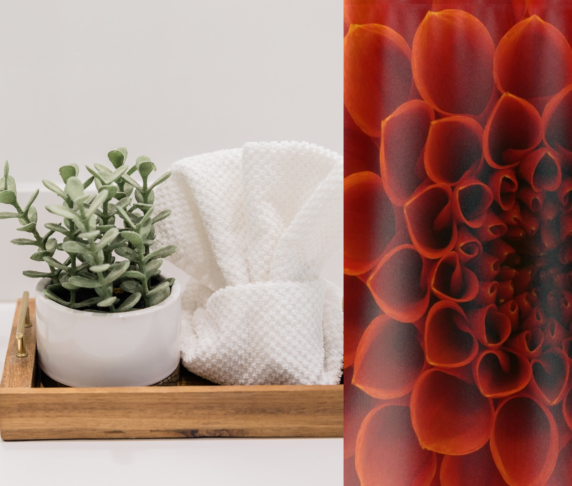 Shower Curtain-Contemporary Orange Floral