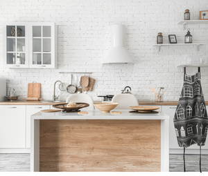 Apron-Home Sweet Home  Black and White Modern Farmhouse Graphic Print