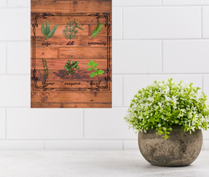 Art Board Print Rustic Herb Chart